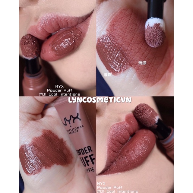 Son kem lỳ đầu bông Nyx Powder Puff Lippie PPL01 Cool Intention