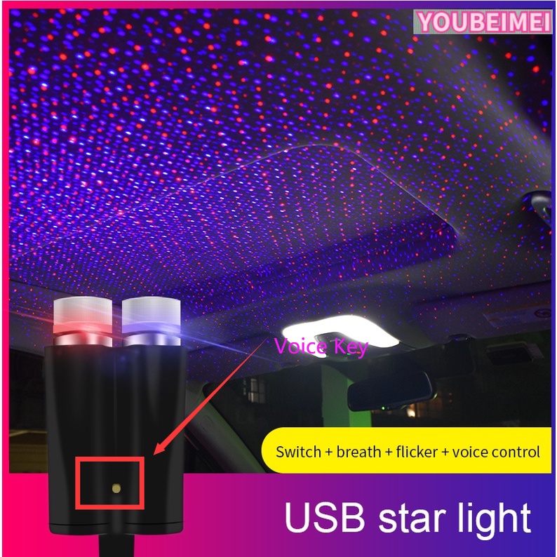 1 Đèn LED Chiếu Bầu Trời Sao Trang Trí Trần Xe Hơi