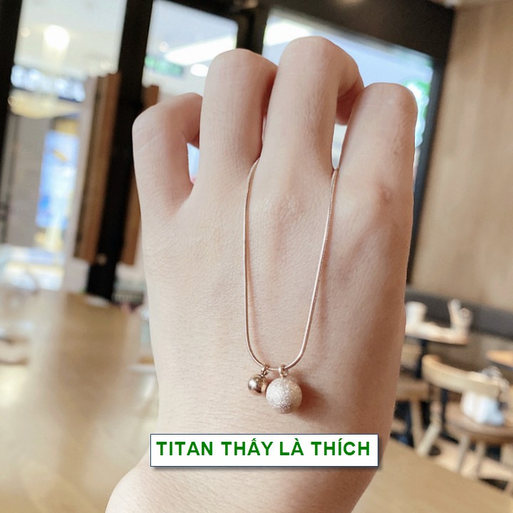 Dây chuyền vàng sợi mì titan mặt cute cho nữ - Hàng chuẩn titan màu sắc bóng đẹp - Cam kết 1 đổi 1 nếu gỉ sét