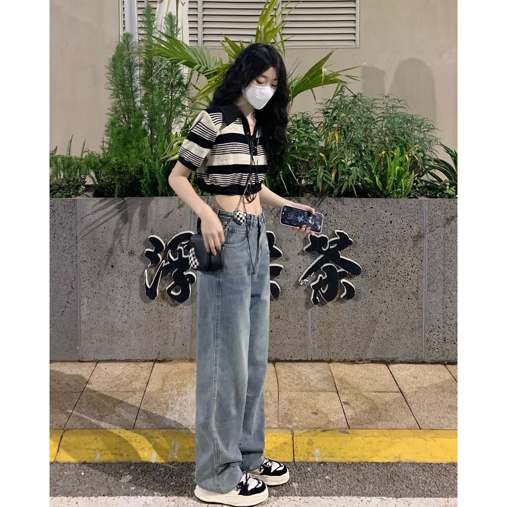 Áo Thun polo Ngắn Tay Phong Cách Harajuku Thời Trang Dành Cho Nữ