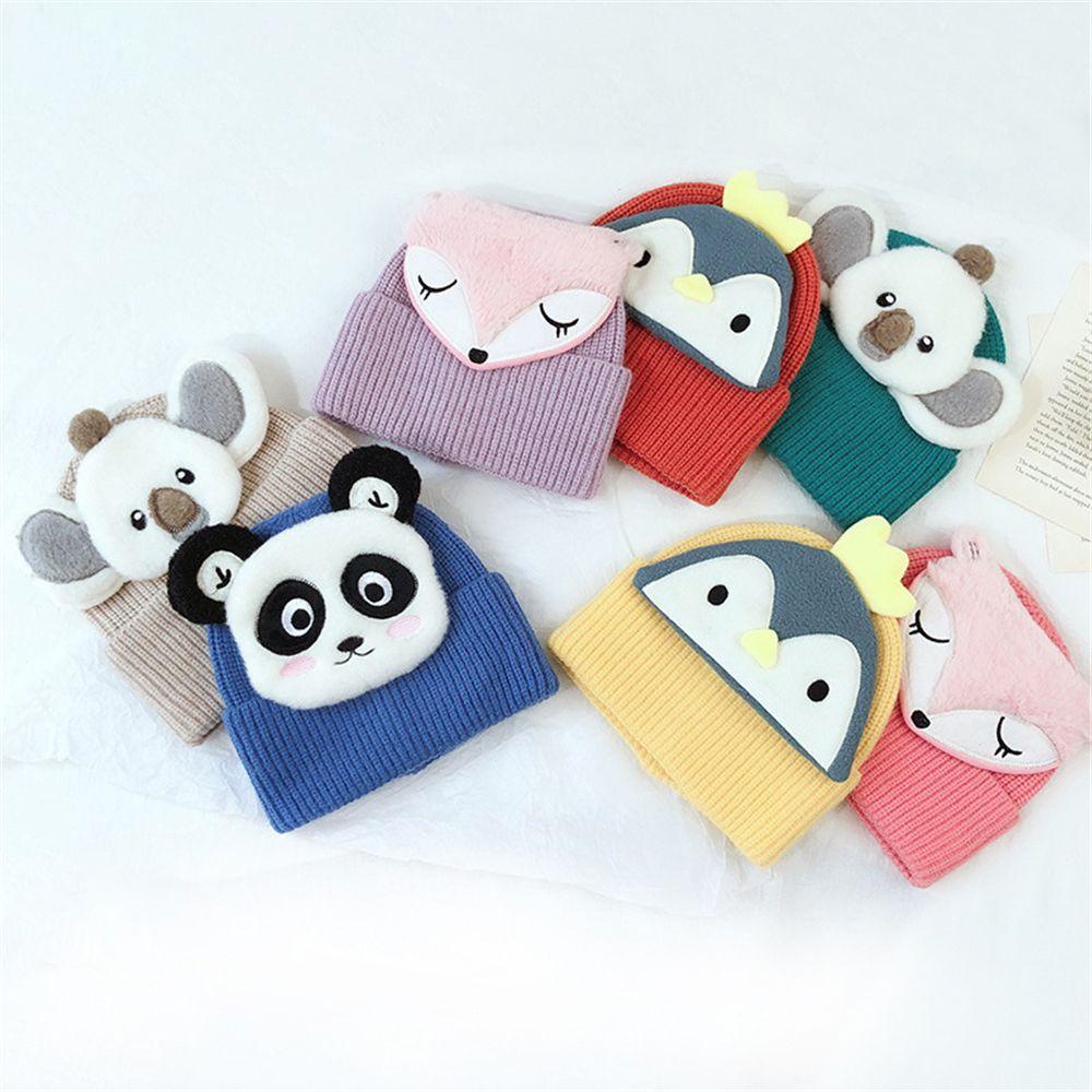 Mũ Beanie In Họa Tiết Thú Dễ Thương Thời Trang Mùa Đông Cho Bé Trai Và Gái