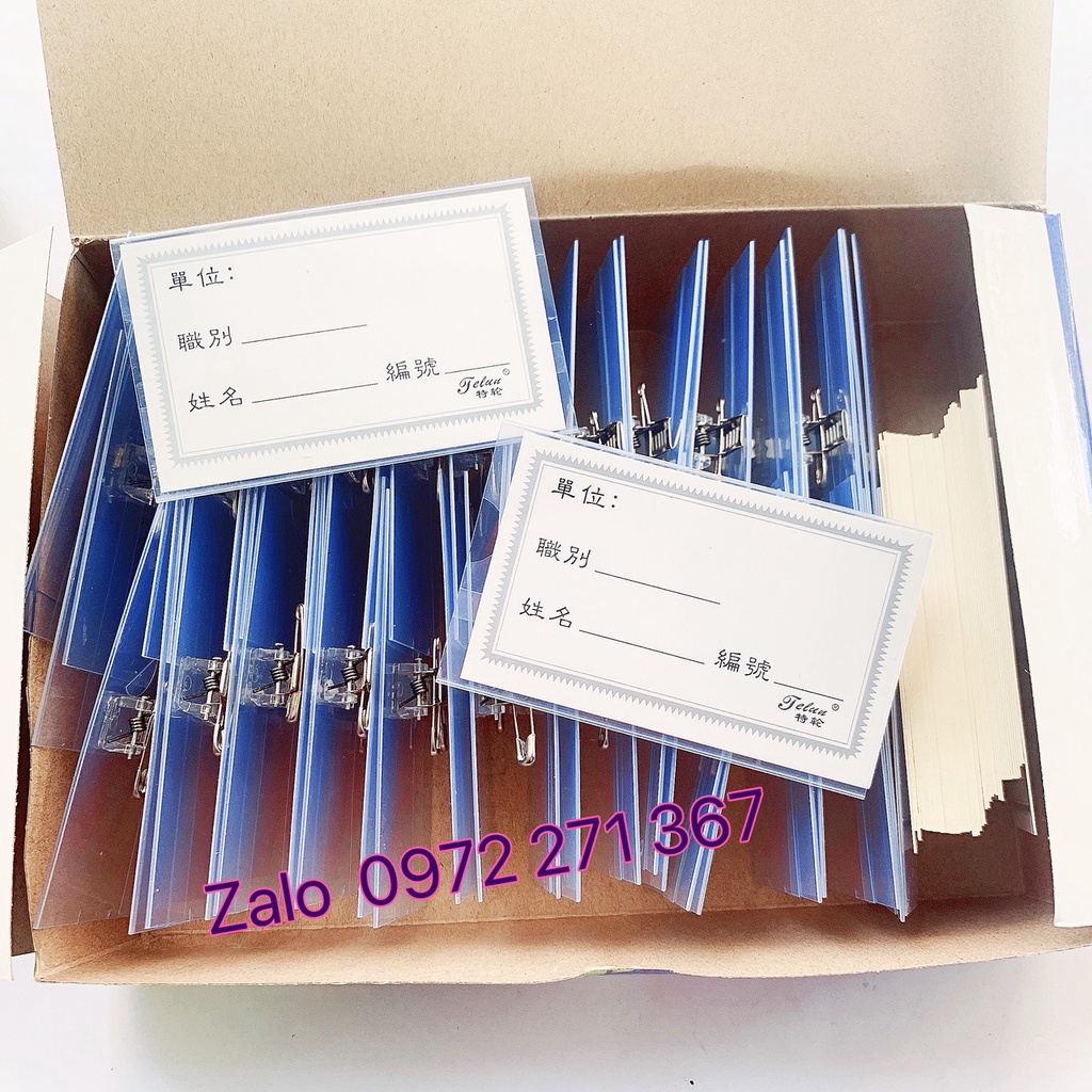 ( BÁN SỈ ) Hộp 50 chiếc Thẻ cài Telun, Sakura - Thẻ cài đại hội, học sinh NAME TAGS