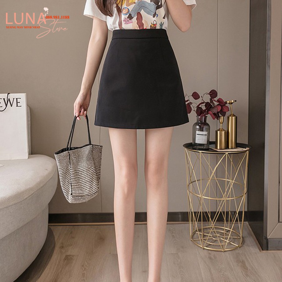 Chân váy chữ A ngắn màu đen có quần lót trong khóa sườn - Dáng chân váy đen ngắn chữ A công sở ôm - Mặc đi biển học làm | BigBuy360 - bigbuy360.vn