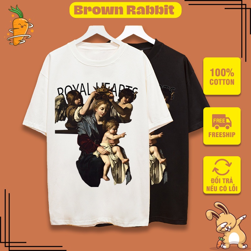Áo thun tay lỡ MIKENCO Royal áo phông unisex nam nữ from rộng chuẩn chất liệu cotton BrownRabbit Fashion