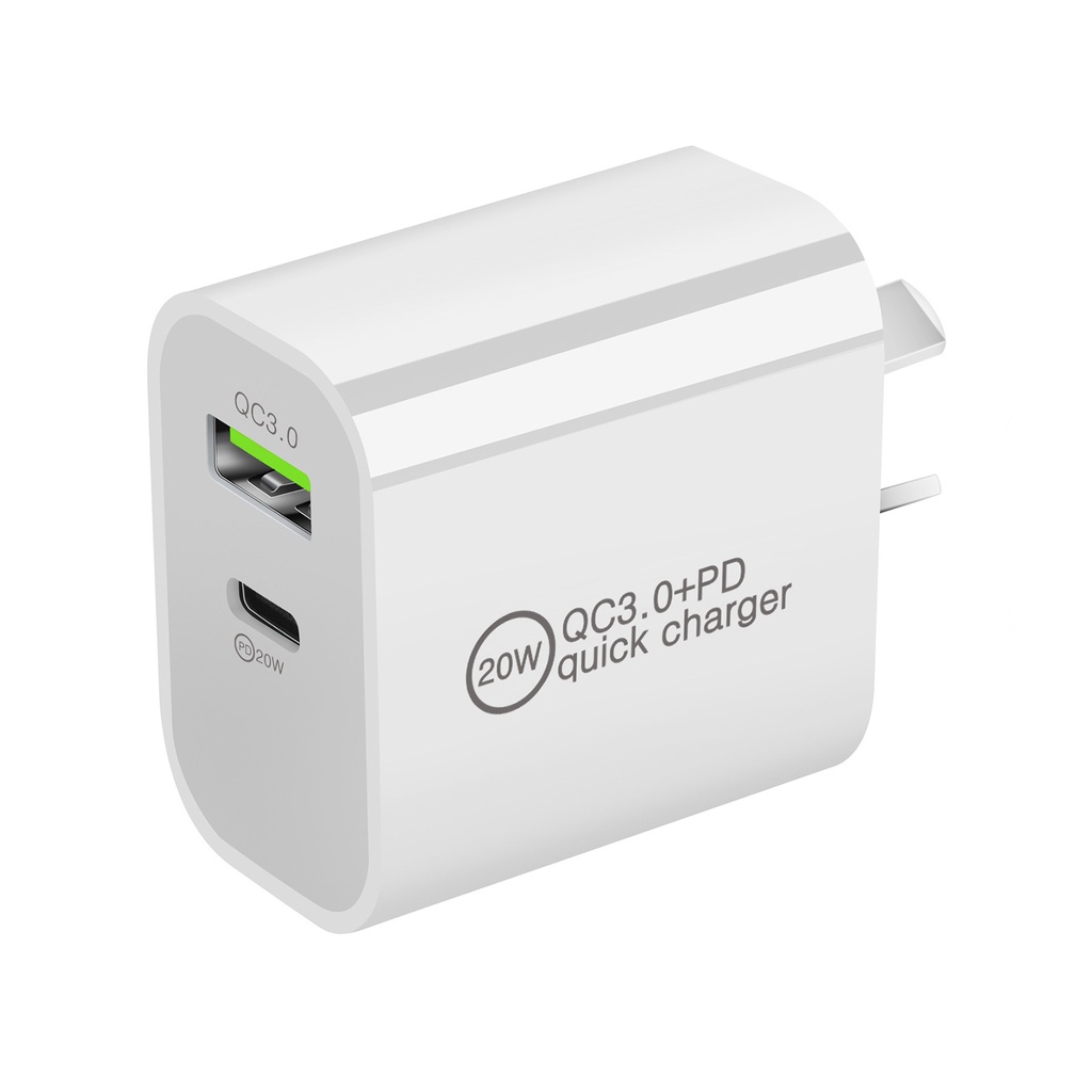 Cốc Sạc Điện Thoại Nhanh Hai Cổng Us / Eu / Uk / Au Pd 20w Qc3.0