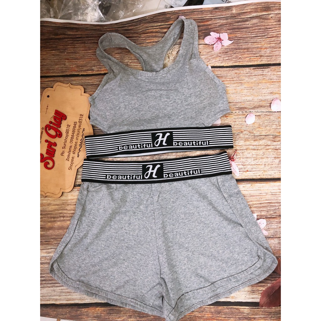 FREESHIP BỘ ĐỒ TẬP GYM, YOGA CHỮ H SIÊU XINH