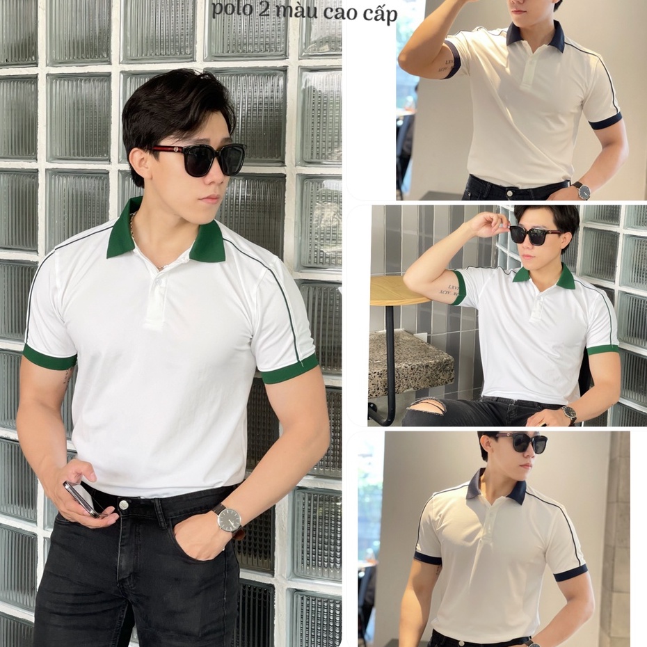 Áo thun nam,áo polo nam thiết kế phối màu chất vải cá sấu cotton cao cấp ngắn tay cực sang trọng và lịch lãm ATB0050
