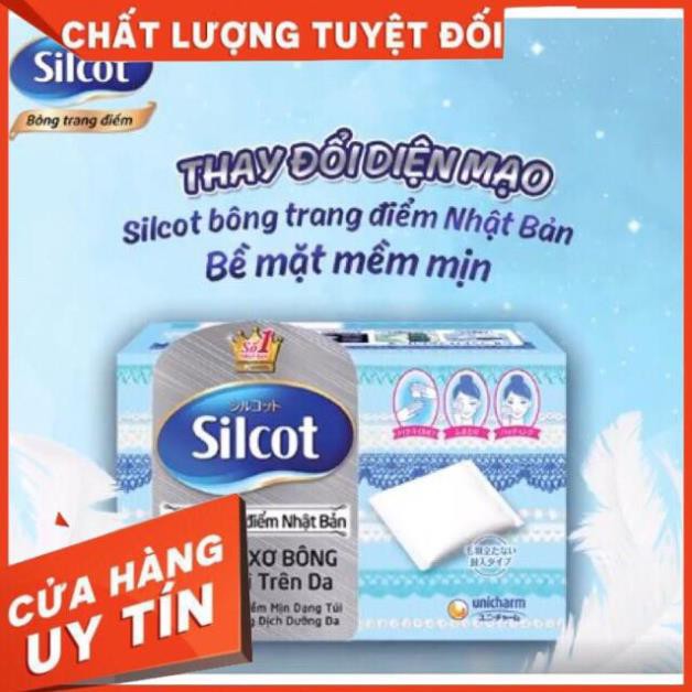 (Rẻ nhất) Bông Tẩy Trang Silicot 82 miếng/hộp