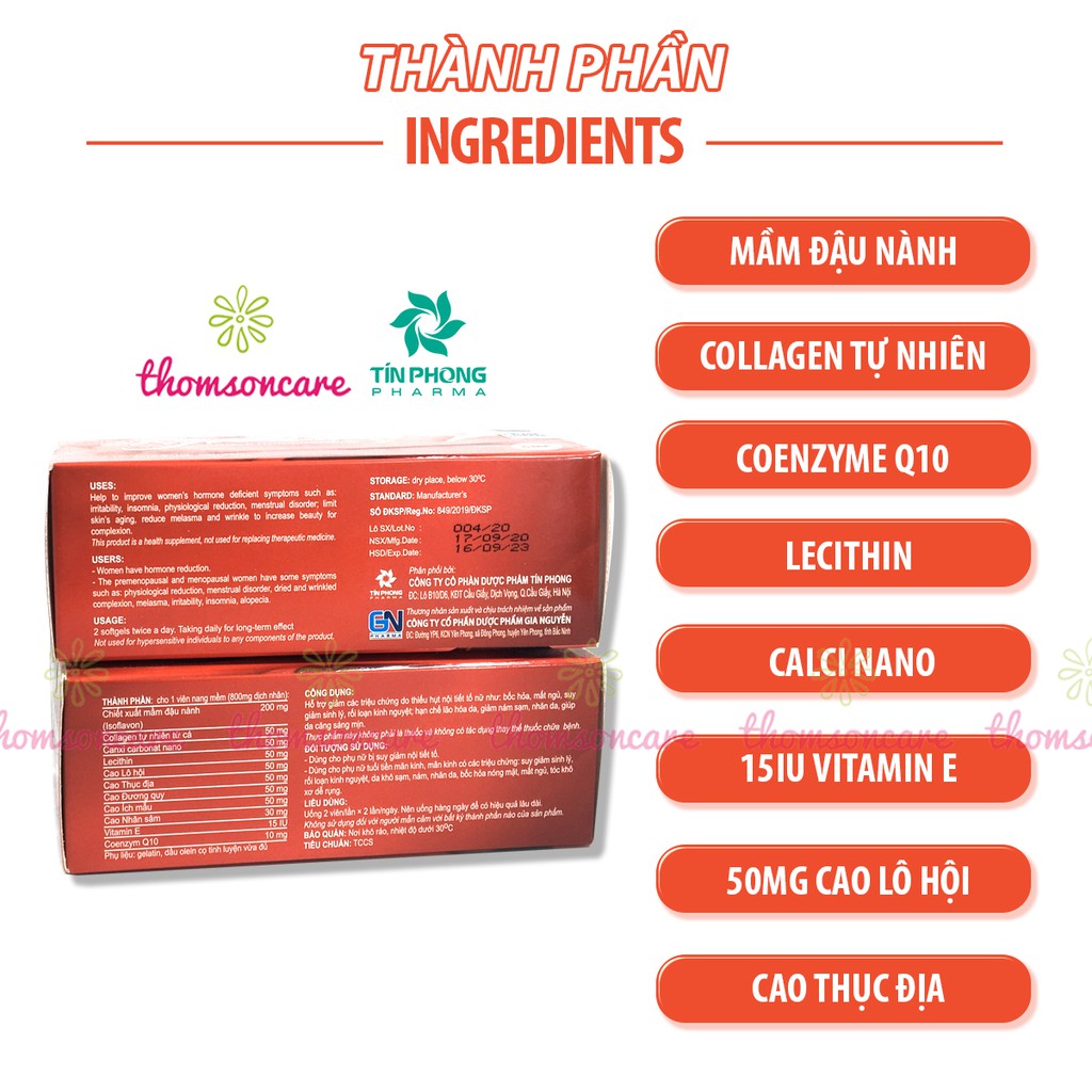 Viên hồi xuân Ngọc Lan - bổ sung nội tiết tố nữ, cải thiện hết khô âm đạo từ mầm đậu nành và vitamin E