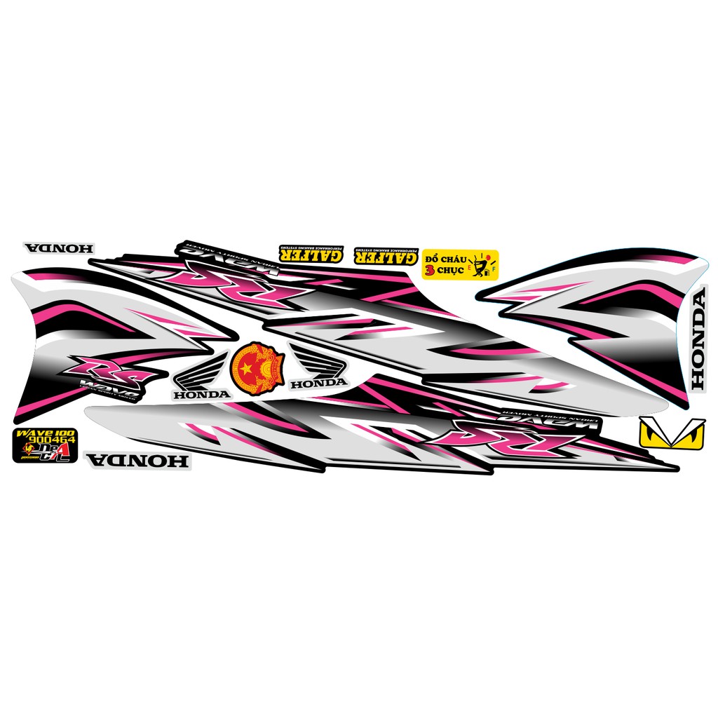 Tem rời Wave a 50 - 100 cc Đời 2006-2016 Mẫu RS giả zin 2021 Phiên Bản Các Màu 900464