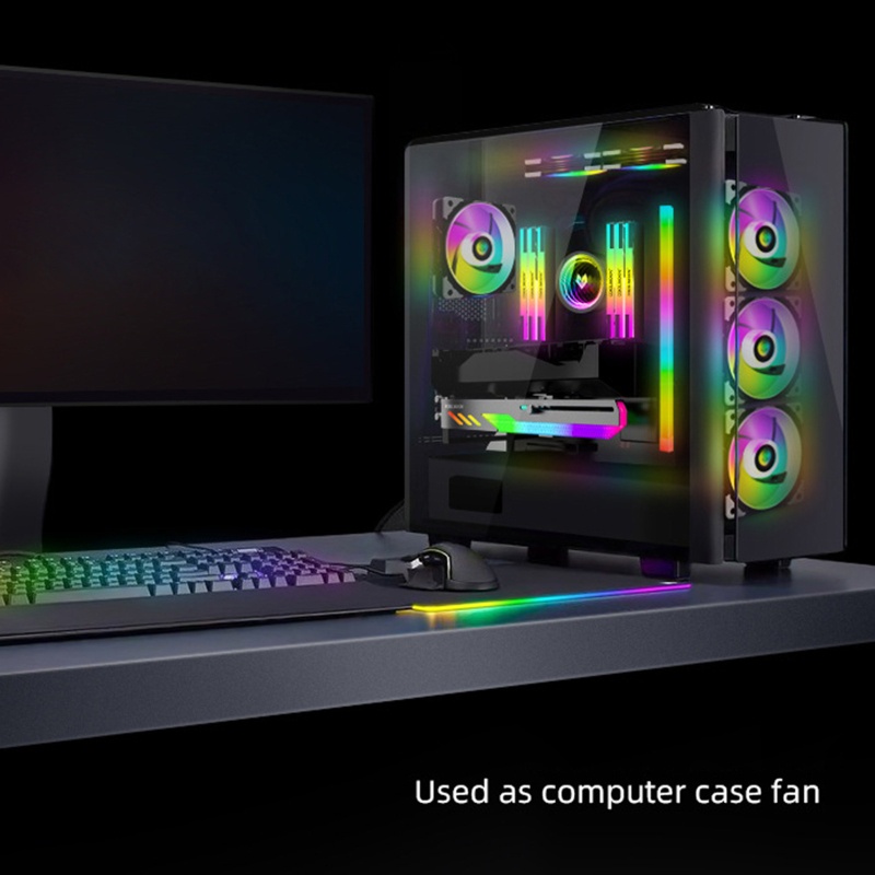 Quạt Tản Nhiệt ARGB 120mm Nhiều Màu Sắc Tùy Chỉnh Tiện Dụng Cho Máy Tính Để Bàn