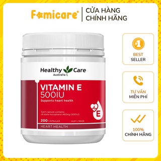 Viên uống bổ sung Vitamin E Healthy Care 500IU 200 viên