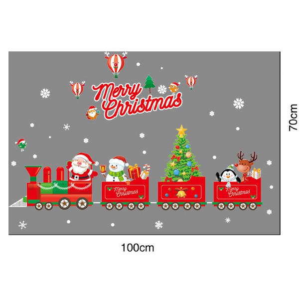 Decal trang trí tường Noel - Đoàn Tàu Noel Sắc Màu Mới