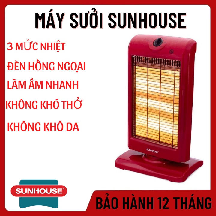 Đèn Sưởi 3 Bóng Halogen Hãng Sunhouse SHD7016 - Máy Sưởi Sunhouse SHD7016-Tốc Độ Làm Ấm Nhanh-Tỏa Nhiệt Đều