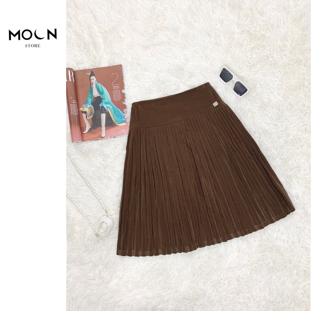 Áo khoác nhung nữ cổ vest phối đai eo thu đông BVE26 MOON STORE | BigBuy360 - bigbuy360.vn