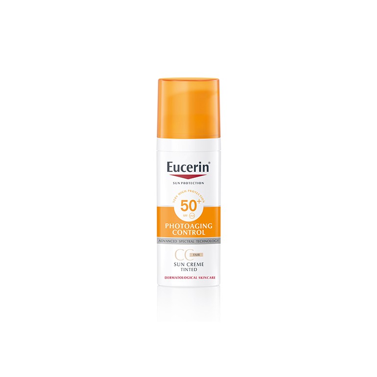 Eucerin Chính Hãng- Kem Chống Nắng Trang Điểm Eucerin Sun Creme Face-Tinted CC Cream SPF50+ (50 ml)