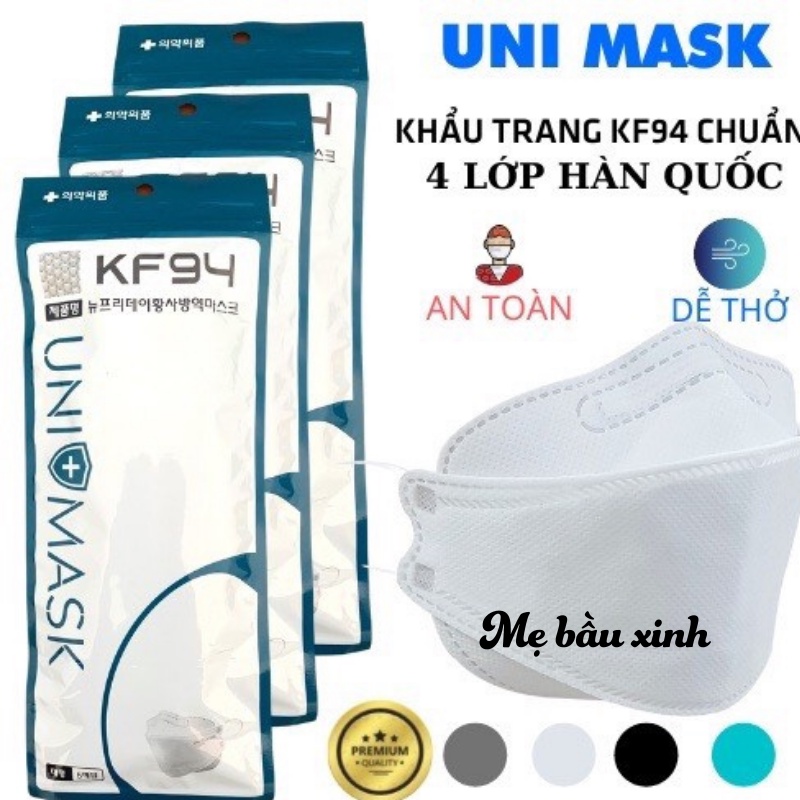 [Combo 50 Chiếc] khẩu trang 4 Lớp KF94 UNI MASK Hàn Quốc chống bụi Mịn và kháng khuẩn hàng cao cấp