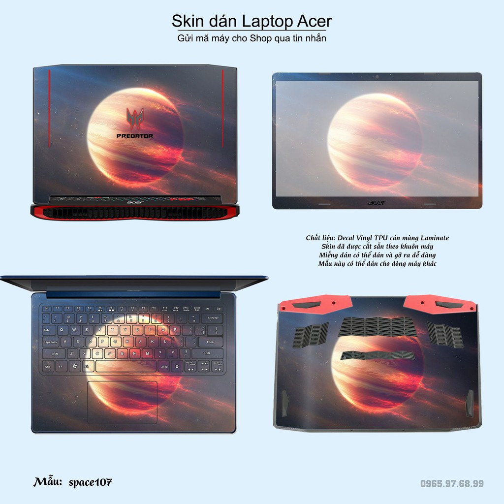 Skin dán Laptop Acer in hình không gian nhiều mẫu 18 (inbox mã máy cho Shop)