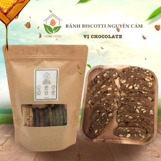 Bánh biscotti nguyên cám không đường vị chocolate - ăn kiêng, giảm cân, cho người tiểu đường - Home Food