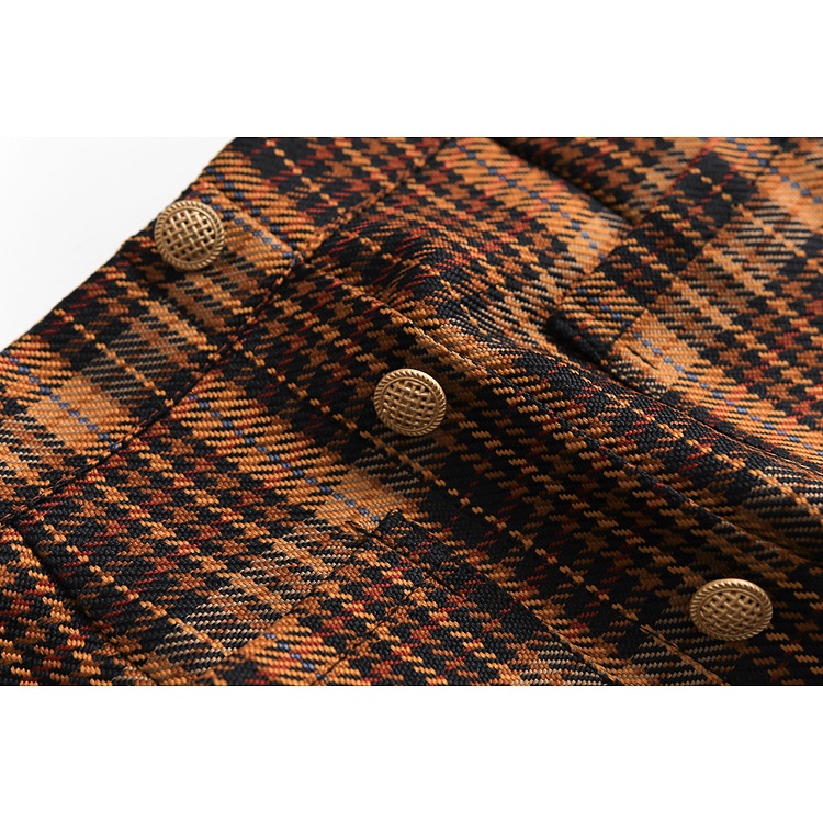 Y661 Chân váy caro eo cao xuất dư của ZARA