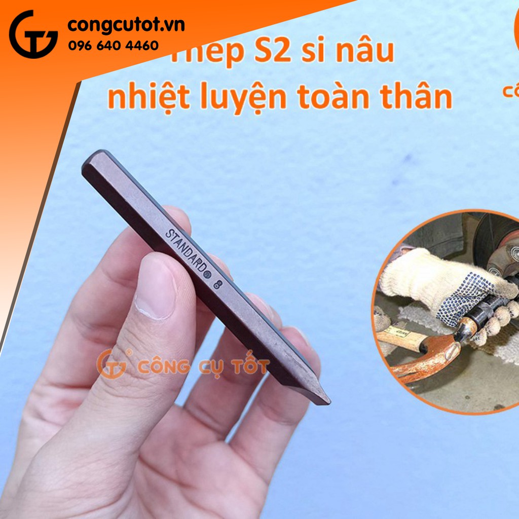 Mũi vít đóng 2 cạnh Standard si nâu