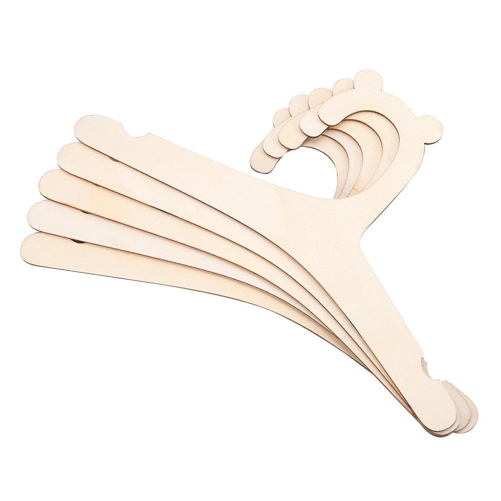 JANE Set 5 Móc Treo Quần Áo Bằng Gỗ Tự Nhiên Hình Gấu Dễ Thương