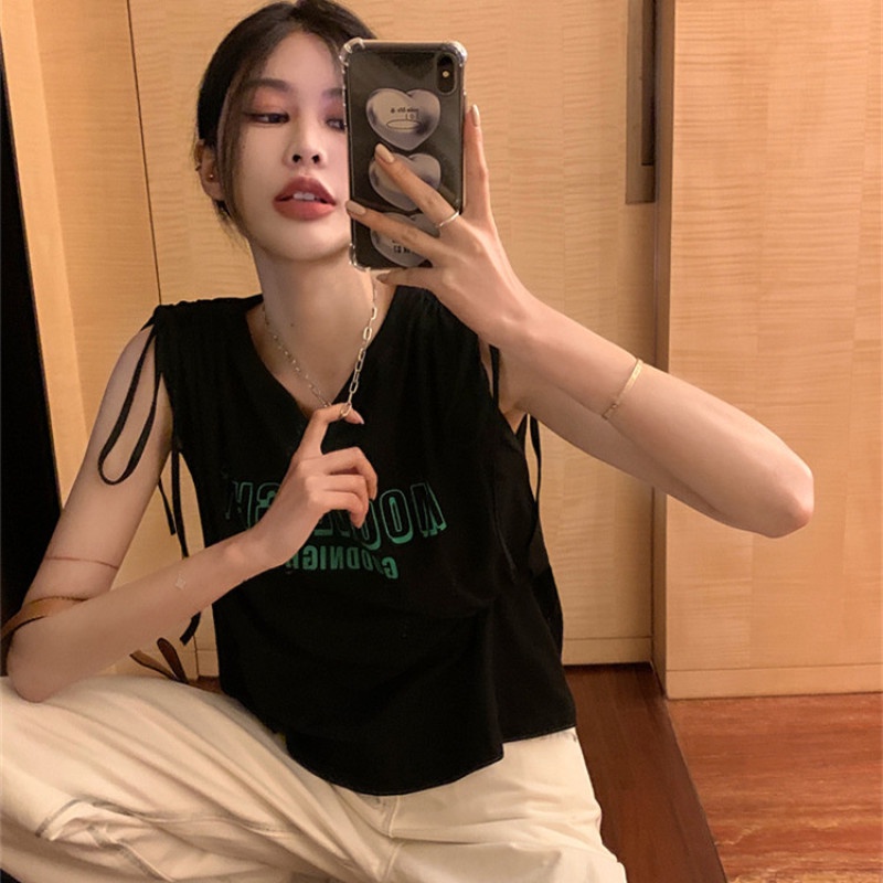 Áo Thun Sát Nách Hoạ Tiết Chữ In Thiết Kế Đơn Giản Hợp Thời Trang