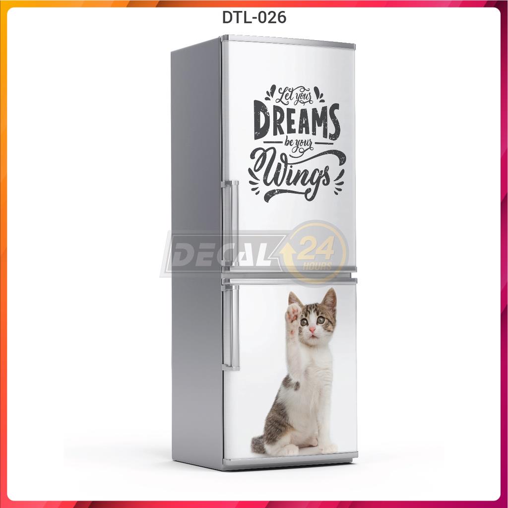 Decal chuyên dụng dán tủ lạnh - máy lạnh - máy giặt siêu đẹp Gia đình mèo Shop Châu siêu bền đủ kích thước - DTL-026