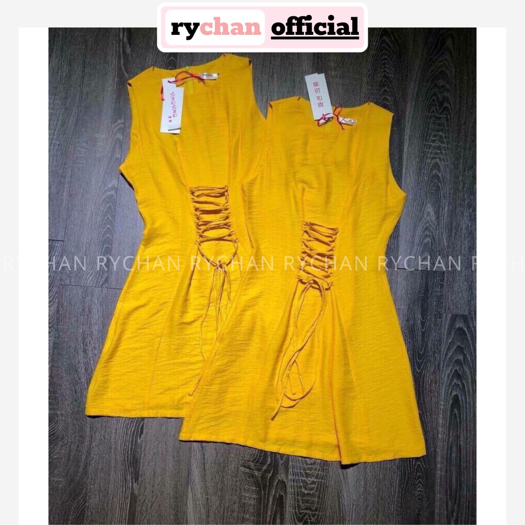 DX201 - Đầm Xòe Sát Nách Đan Dây Bụng