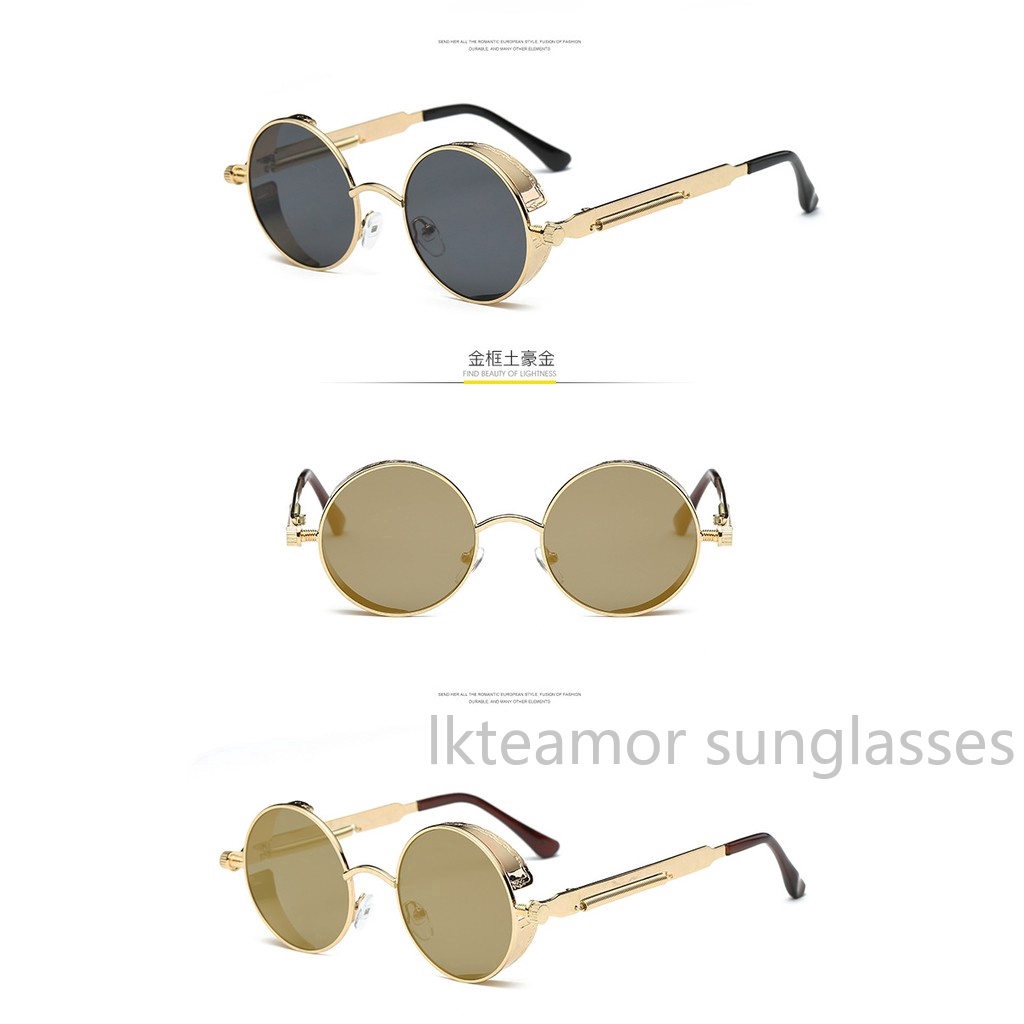 Kính mát tròn gọng kim loại phong cách vintage