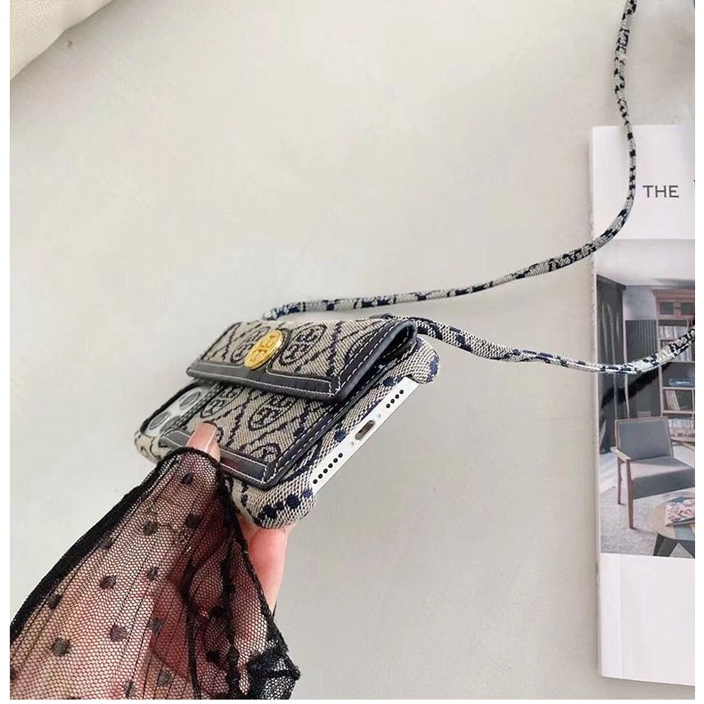 Mobile Ốp Điện Thoại Da Kèm Ngăn Đựng Thẻ Và Dây Đeo Chéo Cho iphone 15 pro max 13 pro max 12 pro max 11 pro max 14 plus