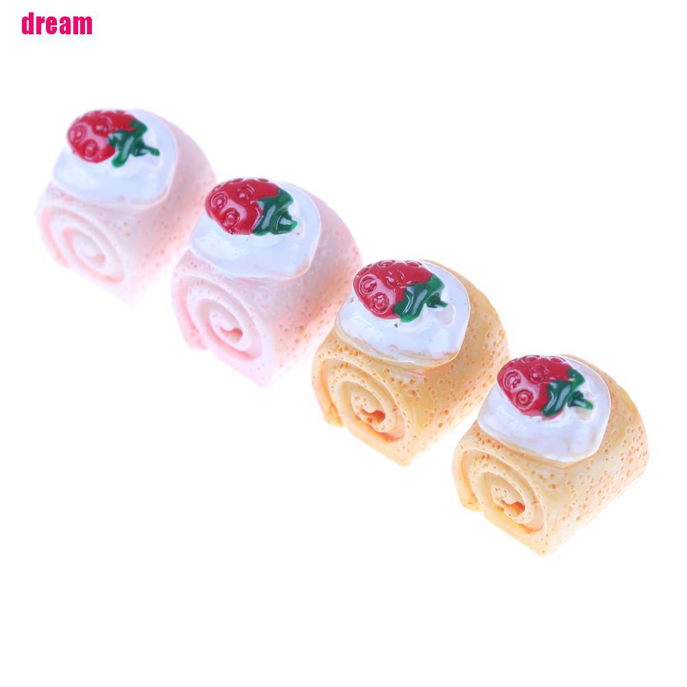 Bộ 5 Mô Hình Bánh Dâu Tây Mini Bằng Nhựa Cho Điện Thoại