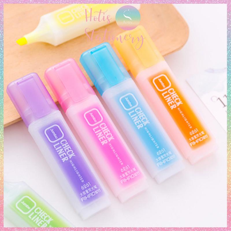 [HOTIS] Set 6 bút highlight dạ quang Check Liner dung lượng lớn - 6 màu