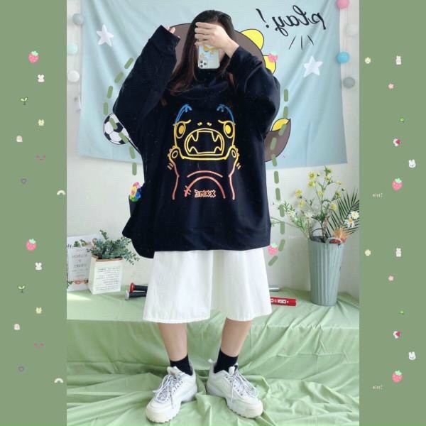 Áo Hoodie Chống Nắng 123SHOP dành cho Nam cho Nữ và Cặp Đôi in hình khủng long , Form rộng Unisex Ulzzang có 3 màu