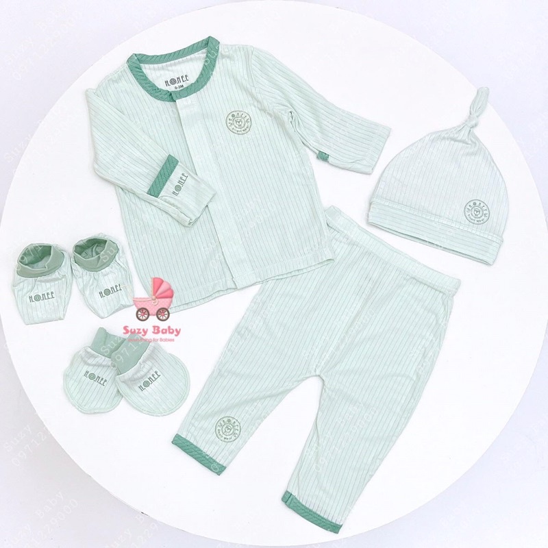BỘ QUẦN ÁO SƠ SINH CÀI LỆCH/ CÀI THẲNG HRNEE SWEETY, Suzy baby