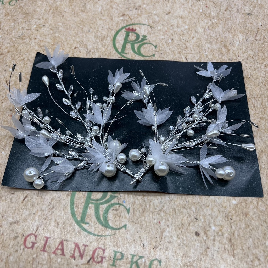 Tổng hợp hoa cài tóc cô dâu thủ công hàng thiết kế VN