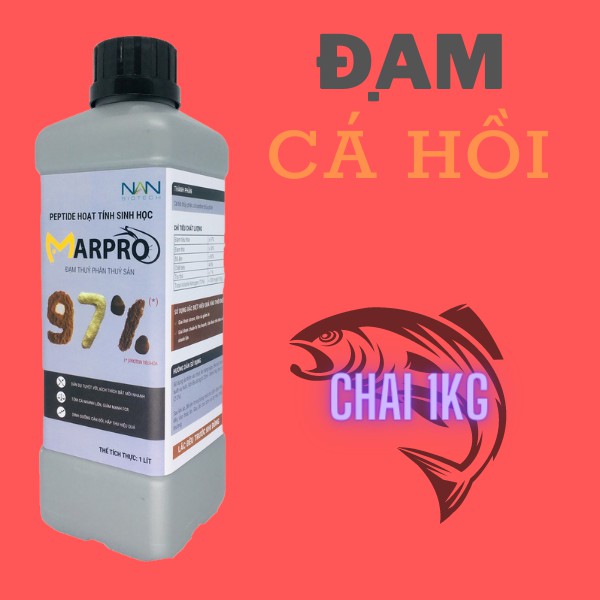 ĐẠM THỦY PHÂN CÁ HỒI MARPRO 97 (ÁO NGOÀI THỨC ĂN TÔM, CÁ) CHAI 1KG