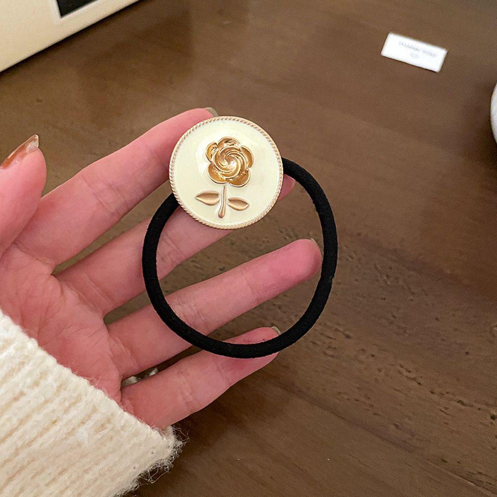 QQMALL Dây Buộc Tóc Co Giãn Thiết Kế Đục Lỗ Thời Trang Sang Trọng Cho Nữ