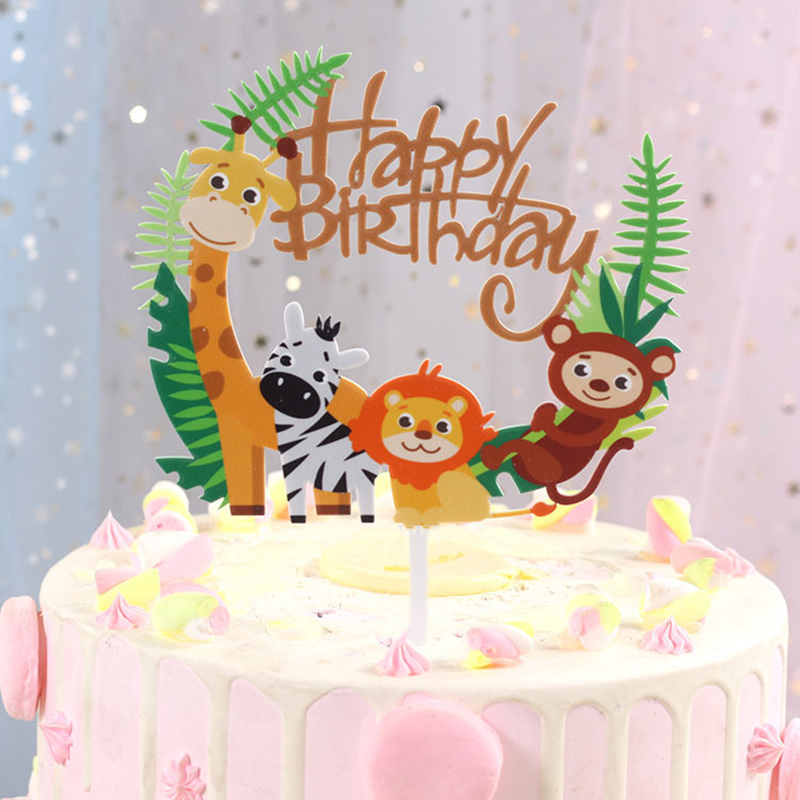 Phụ Kiện Trang Trí Bánh Cupcake Hình Động Vật Hoạt Hình Dễ Thương