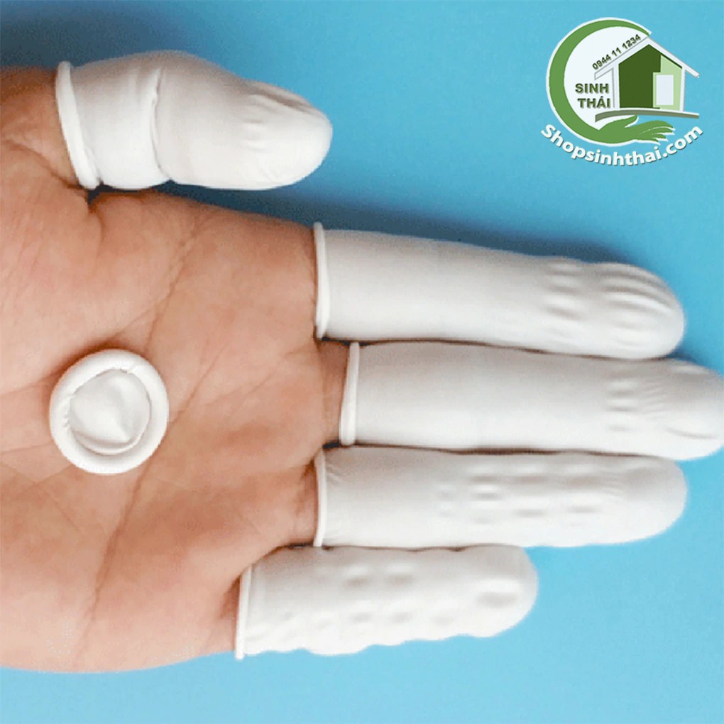 Găng tay cao su xỏ ngón bảo vệ đầu ngón tay - bao đầu ngón tay bằng cao su màu trắng