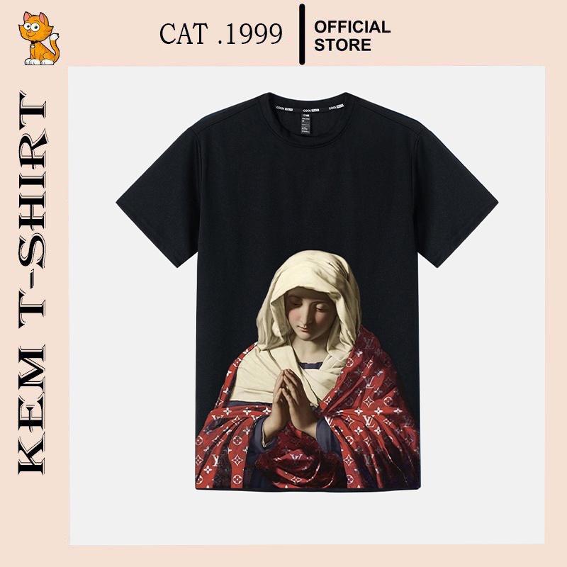 FHRY / Áo thun Oversize in hình Mẹ Maria x LV, áo phông nam cao cấp unisex !