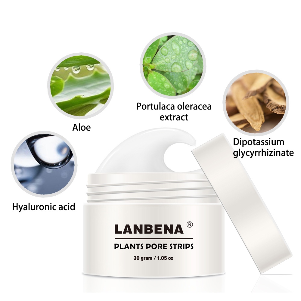 Mặt nạ tẩy mụn đầu đen Lanbena Mặt nạ lột da mặt Mũi lột mụn Làm sạch sâu 30g LOEY1