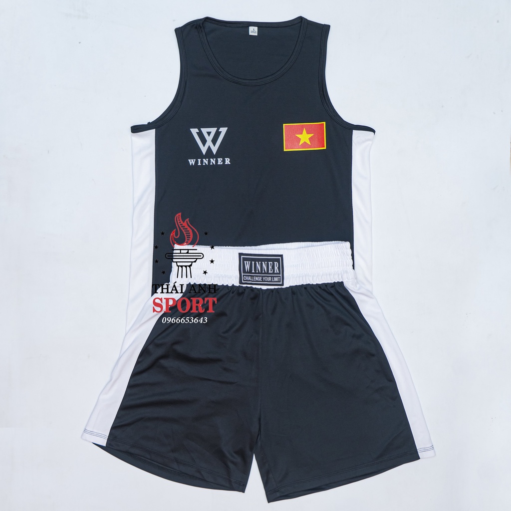 Bộ Quần Áo Boxing Tập Phong Trào Vải Thun Mè Hiệu Winner