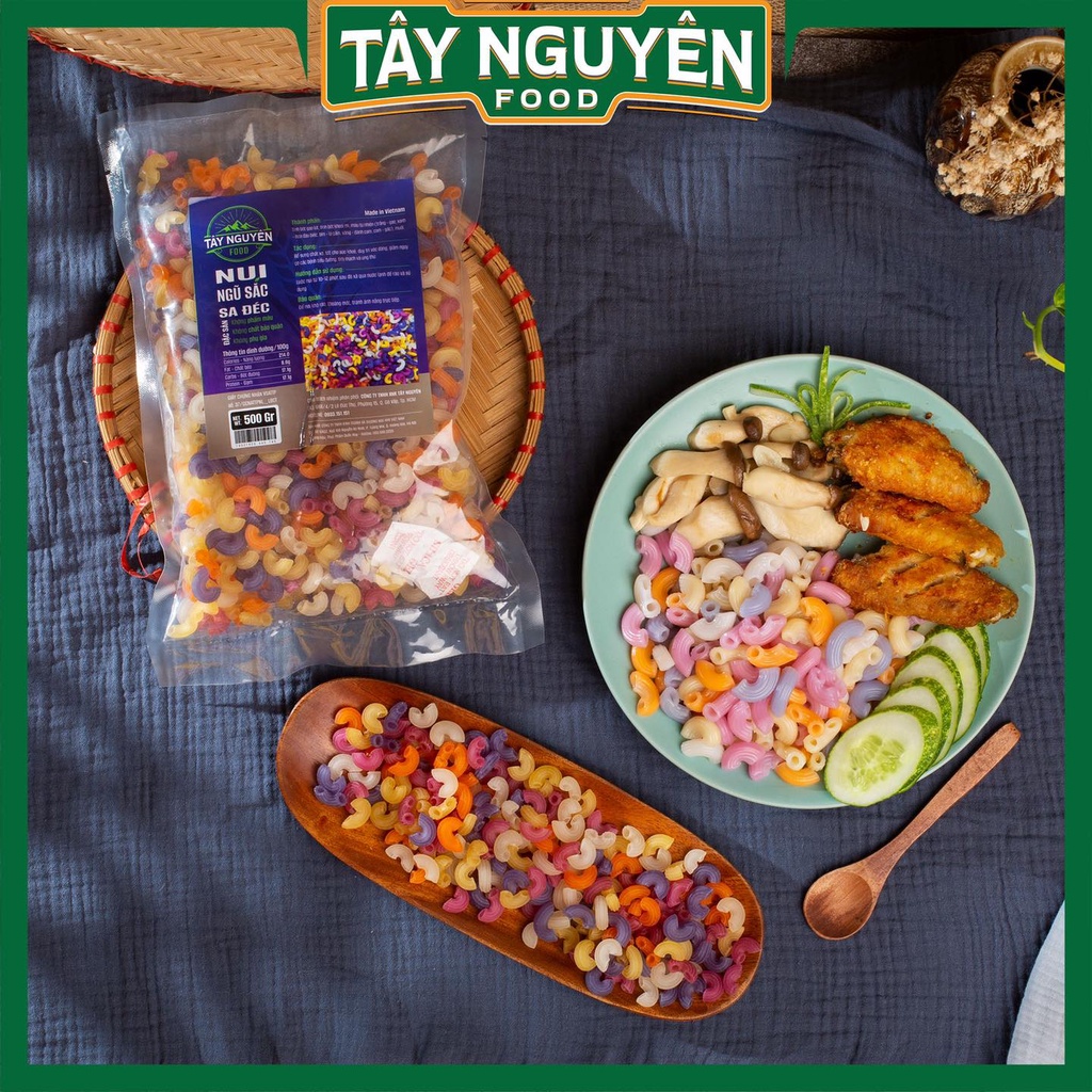 Nui Ống Rau Củ Healthy Bổ sung Vitamin 500g - Tây Nguyên Food