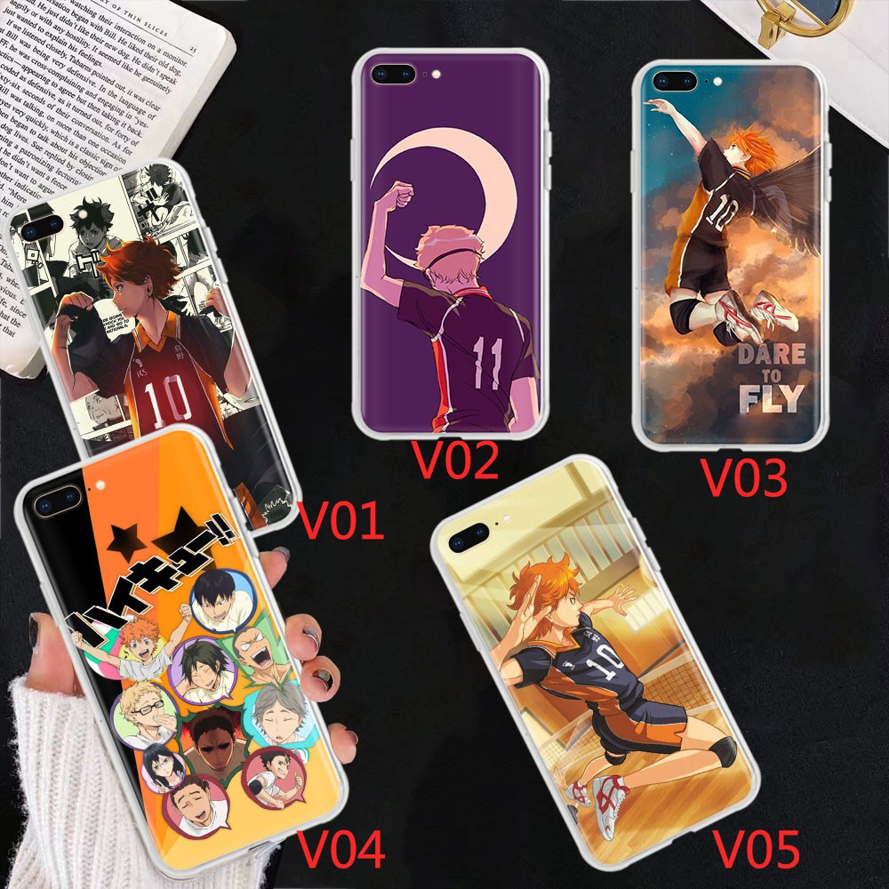 Ốp điện thoại mềm trong suốt họa tiết anime Haikyuu cho iPhone 8 7 6 6S Plus 5 5S SE 5C 4 4s