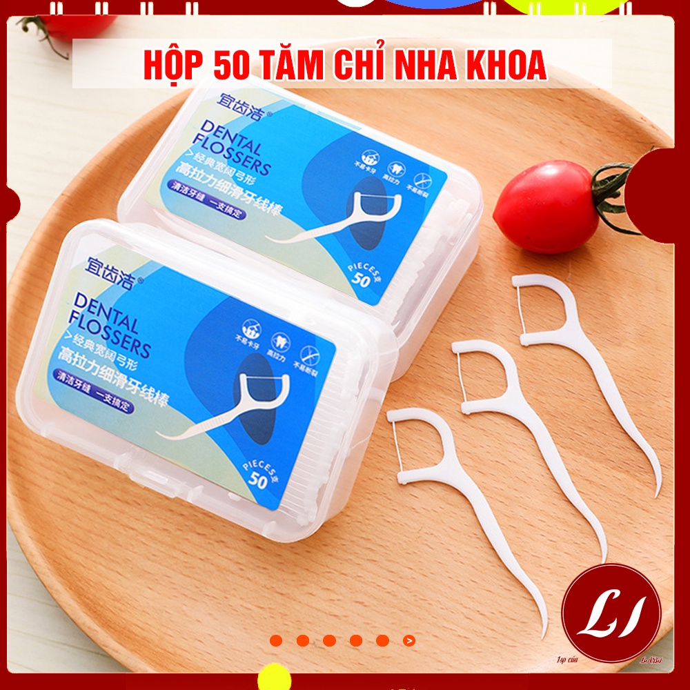 Combo 3 Hộp tăm chỉ nha khoa DENTAL FLOSSER  làm sạch kẽ răng tiện lợi