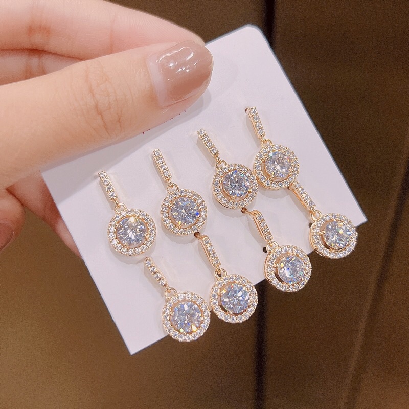 Bông tai hột cam kết không đen k gỉ siêu bền màu BXP44