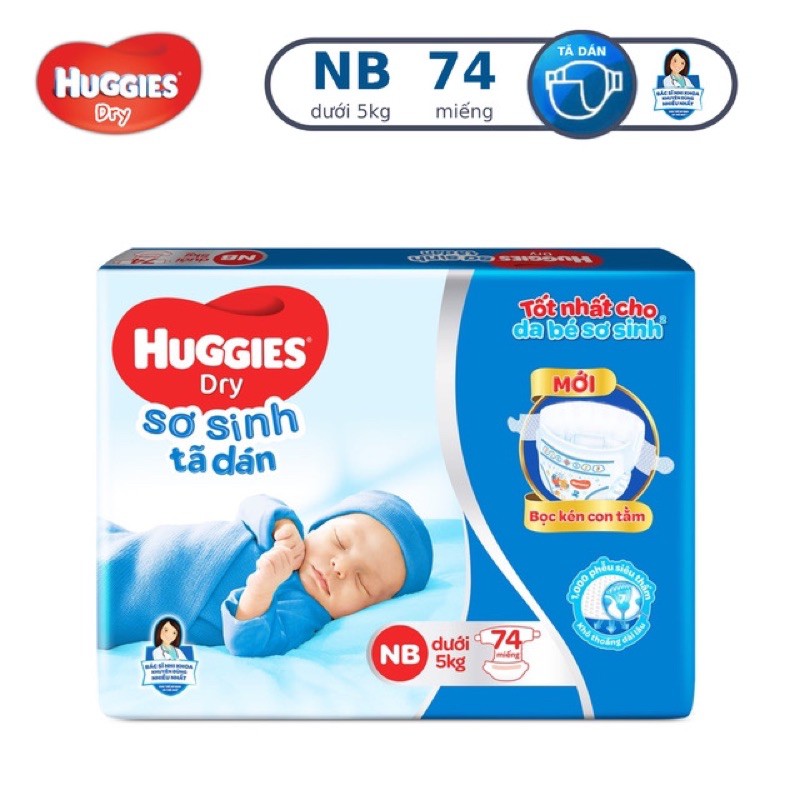 Miếng lót/ Tả dán/ Sơ Sinh Huggies mới NB100/ NB74 / S56