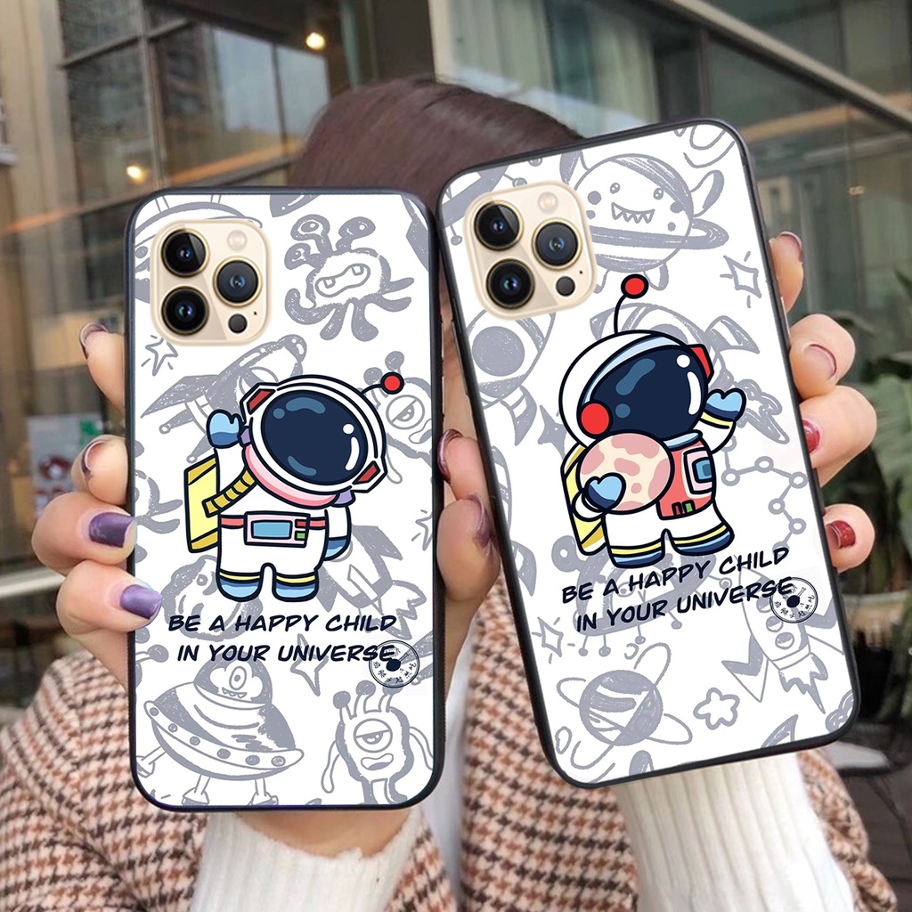 Ốp lưng Iphone 13 - Iphone 13 pro - Iphone 13 Pro Max mẫu phi hành gia vũ trụ cute đáng yêu
