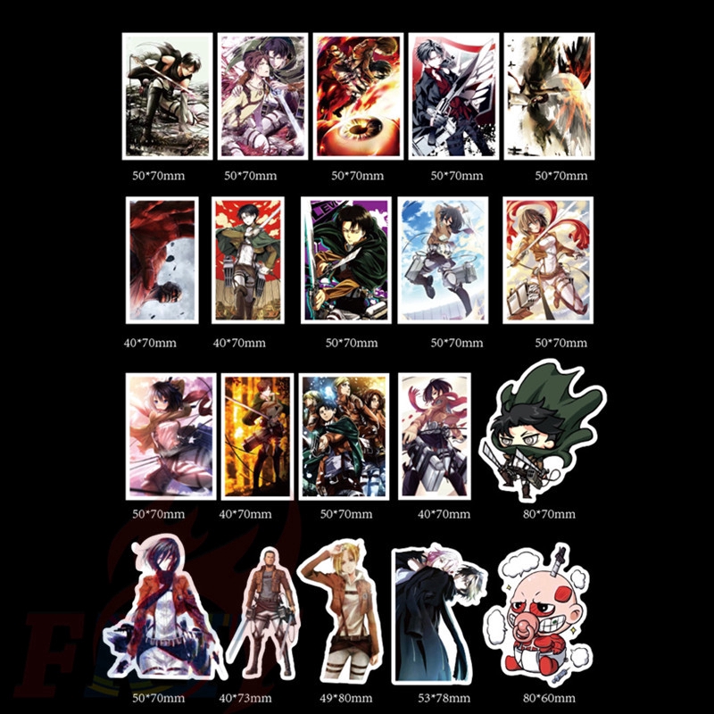 Giấy và decal dán tường &gt;Ready Stock&lt; ❉Attack on Titan Stickers❉39Pcs/set Kaws JDM Doodle Stickers